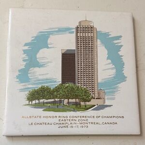 Vintage 1973 Allstate honor ring Conference tile Le Chateau Champion Montreal